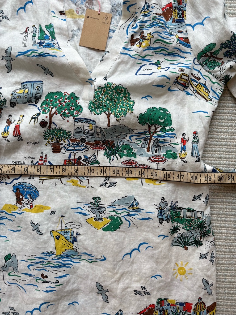 Boden linen dress NWT US 8 Cleo linen Amalfi Italy print - Picture 5 of 9